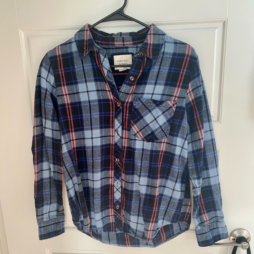 Forever 21 plaid button down size m oversized flannel